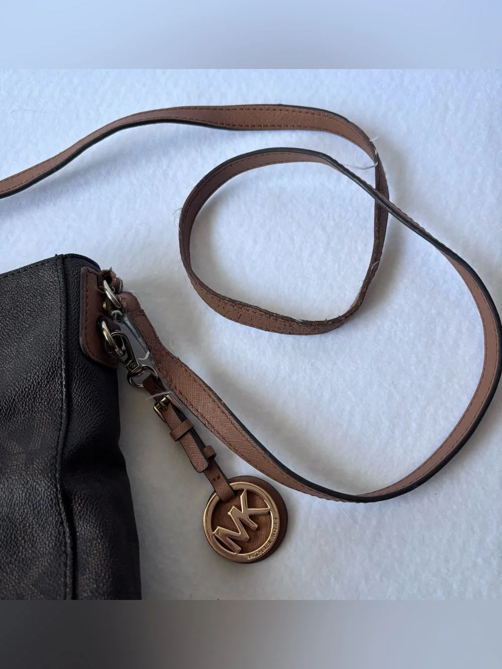 Michael Kors Jet Set Travel Large Messenger Crossbody Bag Brown MK Monogram